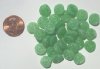 25 12mm Matte Marble Green & White Disks with Swirl